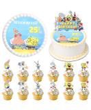 14 Piece Edible Cake Toppers for 25th Birthday | Colorful Cake Decorations & 25th Party Decor - Buy Online on GoSupps.com