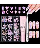 Makartt Pink Diamond Nail Design Glue Set - Rhinestones Flat Back Gems Tweezers & Storage Box for DIY Nail Art - Buy Online on GoSupps.com