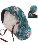 ABAMERICA Satin Lined Scrub Cap with Button & Ponytail Holder - Adjustable Long Hair Hat for Women - Buy Online on GoSupps.com