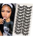 Veleasha Lashes Fluffy  Wispy Faux Mink Eyelashes Criss-cross False Lashes 10 Pairs Pack 22mm Long Fake Eyelashes for Women (6D23) 6D23-10Pairs-22mm - Buy Online on GoSupps.com