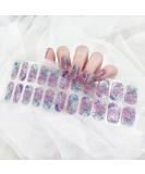 CBOIC 22PC Nail Foils & Glitter Stickers - Self-Adhesive Gel Polish Strips for Long-Lasting Nail Art | Blue & Purple Decoration Set for Women & Girls - Buy Online on GoSupps.com