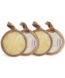 Facial Peeling Luffa Pad Scrubber - Soft Foaming Face Makeup Remover Sponge (4 Pack) | Cleans Pores & Blackheads - Brown - Buy Online on GoSupps.com