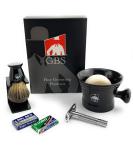 G.B.S Men's Shaving Set - Butterfly Long Safety Razor Pure Badger Brush & Drip Stand Holder - Natural Shave Soap Included | International Shipping Available - Buy Online on GoSupps.com
