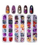 MWOOT Halloween Nail Glitter Sequins - 3D Holographic Confetti with Ghost & Skull Designs for DIY Craft & Party Decor - Buy Online on GoSupps.com