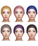 Geyoga 6-Piece Mesh Crochet Hair Net Snood Set for Women - Sleeping Hair Cover in Black, Blue, Pink, Purple, Gray, Khaki - Buy Online on GoSupps.com