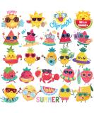 Summer Glitter Fruit Temporary Tattoos for Kids - Waterproof Stickers for Summer Parties & Luau Themes - 10 Sheets - Buy Online on GoSupps.com