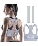 ZINUU Posture Corrector for Women Men Upper Back Brace Lower Back Support Belt Adjustable Shoulder Support Lumbar Belt Back Pain Relief For Father Mother Gifts- Waist 70-130 cm Grey - Buy Online on GoSupps.com