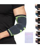 360 RELIEF Compression Elbow Brace Sleeve - Medium Green | Joint Pain Relief for Men and Women | Ideal for Tendonitis, Tennis, Golf, Workout, Weightlifting | Includes Mesh Laundry Bag - Buy Online on GoSupps.com