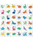 PapaKit Party Dinosaurs 36 Temporary Fake Tattoo Set - Kids Birthday Party Favor - Non-Toxic, Food Grade Ingredients - Safe & Removable - Buy Online on GoSupps.com