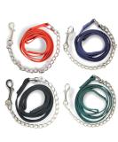Guide for Horses - Safe Leading with Iron Chain & Nylon Handle | Stallion Pony Dog Donkey | 2.10m Length in Blue Red Green Black - Buy Online on GoSupps.com