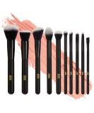 Expressions 10pc Pro Makeup Brush Set | Quality Soft Bristle Brushes for Everyday Use | Black & Gold Professional Makeup Tools - Buy Online on GoSupps.com