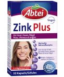 Abbey Zinc Plus - Nutrient for Healthy Skin Strong Hair & Nails | Biotin & Folic Acid | 32 Capsules - Buy Online on GoSupps.com
