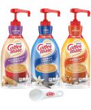 Coffee mate Liquid Concentrate 1.5 Liter Pump Bottles Variety Pack (Pack of 3) - Sweetened Original, French Vanilla, Hazelnut - With By The Cup Coffee Scoop | 3 Flavors - Buy Online on GoSupps.com