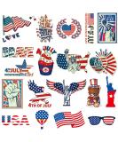 Ooopsiun 4th of July Temporary Tattoos - Patriotic American Flag Independence Day Tattoos (11 Sheets) - Buy Online on GoSupps.com