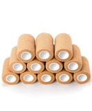 12 Rolls 3 x 5 Yards Self Adhesive Bandage Wrap - Cohesive Tape Vet Wrap for First Aid, Sports - Beige - Buy Online on GoSupps.com