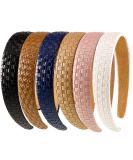 MTLEE 6-Piece Wide Knotted Leather Headbands for Women - Padded Checked Headbands in Black, Brown, Blue, White, Pink, Coffee - Buy Online on GoSupps.com