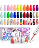 Buy RARJSM Nail Art Gel Liner Set - 24 Colors for Nail Art Design | Soak Off UV LED Curing | Glitter & Creative Painting - Buy Online on GoSupps.com
