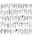 Cerlaza 75 Tiny Black Flower Temporary Tattoos - Realistic Wild Floral Designs for Women - 16 Sheets Small Fake Tattoos for Face, Hands, Legs, and Body - Buy Online on GoSupps.com
