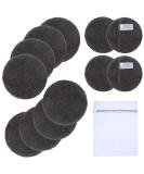 Kinhwa makeup remover removable slurry pads washable microfiber mink pads face super soft facial cleaning pads with laundry bag dark gray 12 piece 13-piece set dark gray - Buy Online on GoSupps.com