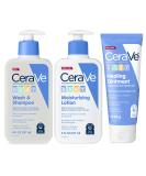 CeraVe Baby Bath Time Essentials Gift Set - Baby Wash, Lotion, & Diaper Rash Cream - Fragrance & Paraben-Free - 8oz Shampoo, 8oz Lotion, 3oz Ointment - Buy Online on GoSupps.com