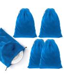 4-Piece Silver Storage Anti-Tarnish Cloth Bags for Jewelry & Silverware | Silver Polishing Cloth for Tarnish Cleaning | Blue 9.8 x 12.8 Inch - Buy Online on GoSupps.com