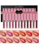 LANGMANNI 12Pcs Lip Gloss Collection - Shiny & Smooth Liquid Lip Stain Set in Rich Varied Colors for Women and Girls (Color-B) - Buy Online on GoSupps.com