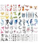 LAFORTIS Realistic Waterproof Temporary Tattoos - Colorful Heart Animal Flowers Design - 49 Sheets for Kids, Women, Teens - Long Lasting Fake Tattoos for Face, Body, Finger - Buy Online on GoSupps.com