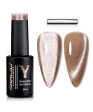 YOKE FELLOW Champagne Gold Cat Eye Gel Nail Polish 10ML - 9D Cateye UV Gel Polish for Salon Manicure or DIY - Buy Online on GoSupps.com