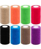 BQTQ 8 Rolls Cohesive Bandage 4 Inch - Self Adherent Sport Wrap Tape for Ankle Sprains & Swelling - Rainbow Colors - 8 Pack - Buy Online on GoSupps.com