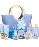 10pcs Cotton Scent Spa Gift Set in Tote Bag - Shower Gel, Bath Salt, Reed Diffuser - Perfect Gift for Her on Valentine's, Christmas & Birthday - Buy Online on GoSupps.com