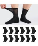 LIN Diabetic Socks for Men & Women - Non-Binding Circulatory Extra Wide Top Socks - 12 Pairs Crew/Jet Black (Size 10-13) - Buy Online on GoSupps.com