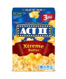 ACT II Xtreme Butter Microwave Popcorn Bags - 3-Count, Pack of 12 | Extreme Butter Flavor - Buy Online on GoSupps.com