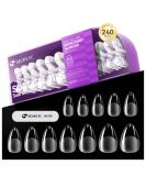 Gelike EC Extra Short Almond Soft Gel Nail Tips Kit - 240 Pieces Full Cover False Nails for Soak Off Extensions - Clear Ultra-Thin Design - Pre-buff PMMA Resin - 12 Sizes - Buy Online on GoSupps.com