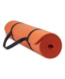 Gaiam Essentials Thick Yoga Mat 72 Fitness & Exercise Mat + Carrier Strap | 24 x 2/5 Orange - Buy Online on GoSupps.com