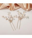 SWEETV 2Pcs Wedding Hair Pins - Bridal Rhinestone Hair Accessories in Rose Gold for Brides & Bridesmaids - Buy Online on GoSupps.com