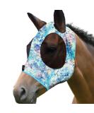 Harrison Howard Super Comfort Stretchy Fly Mask Large Eye Space UV Protection & Breathable Design in Green Water Tone (L) - Buy Online on GoSupps.com