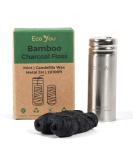 EcoYou Eco Floss | 2 Charcoal Dental Floss Refills + Dental Floss Holder | Mint & Candelilla Wax | Bamboo Floss Natural Dental Floss Charcoal Floss Biodegradable Floss Dental Floss Refill - Buy Online on GoSupps.com