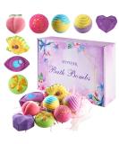 Natural Organic Bath Bombs Gift Set for Women - 8 Handmade Fizzy Bubble Bath Balls, Perfect Mothers Day or Birthday Gift - Multicolor - Buy Online on GoSupps.com