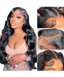 20 Inch HD Body Wave Lace Front Wig - 150% Density Brazilian Virgin Human Hair - Transparent Frontal - Pre Plucked with Baby Hair - Natural Color - Glueless for Women - Buy Online on GoSupps.com