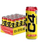 C4 Energy Drink 12oz (Pack of 12) - Strawberry Watermelon Ice - Sugar Free Performance Drink - Buy Online on GoSupps.com