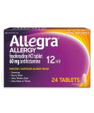 Allegra Adult 12-Hour Non-Drowsy Antihistamine Tablets, 60 mg - 24 Count - Buy Online on GoSupps.com