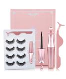 Magnetic Eyelashes - 4 Pairs of Natural Look False Eyelashes with Eyeliner for Effortless Glam - Buy Online on GoSupps.com