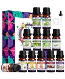 SALKING Essential Oils Set - 12 x 10ML Pure Aromatherapy Oils for Diffuser - Lavender, Rose, Jasmine, Tea Tree, Eucalyptus, Lemongrass & More - Buy Online on GoSupps.com