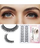 SONAFEEL Short Eyelashes - 12mm Fluffy D Curl Mink Lashes | 10 Pairs Reusable Russian Strip Lashes Pack BO06 - Buy Online on GoSupps.com