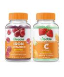 Lifeable Iron + Vitamin C 1050mg Gummies Bundle - Gluten Free & GMO Free Chewable Supplement - Buy Online on GoSupps.com