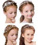 WILLBOND Flower Girl Headpiece Princess Wedding Headband with Pearls | Hair Accessory for Wedding, Party, First Communion - 4 Pcs - Buy Online on GoSupps.com