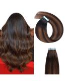 Yilite Tape Extensions Real Hair - T2/P2/6 45cm 20 Pieces 50g - Invisible Silky Straight Skin Weft Tape-in Naturally - Buy Online on GoSupps.com