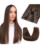 100% Remy Real Hair Clip-In Extensions | UK Fashion Shop | Thin 8 Tresses | 50cm | #4 Chocolate Brown | Fast International Shipping - Buy Online on GoSupps.com