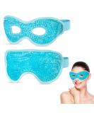 Heyu-Lotus Reusable Cooling Eye Masks - Hot Cold Therapy Gel Bead Mask for Puffy Eyes, Dark Circles, Dry Eyes - 2Pcs (Blue) - Buy Online on GoSupps.com