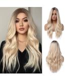 Oefei Long Wavy Blonde Wig for Women | Natural Heat-Resistant Synthetic Hair | 26 Inch Daily & Cosplay Wear - Buy Online on GoSupps.com